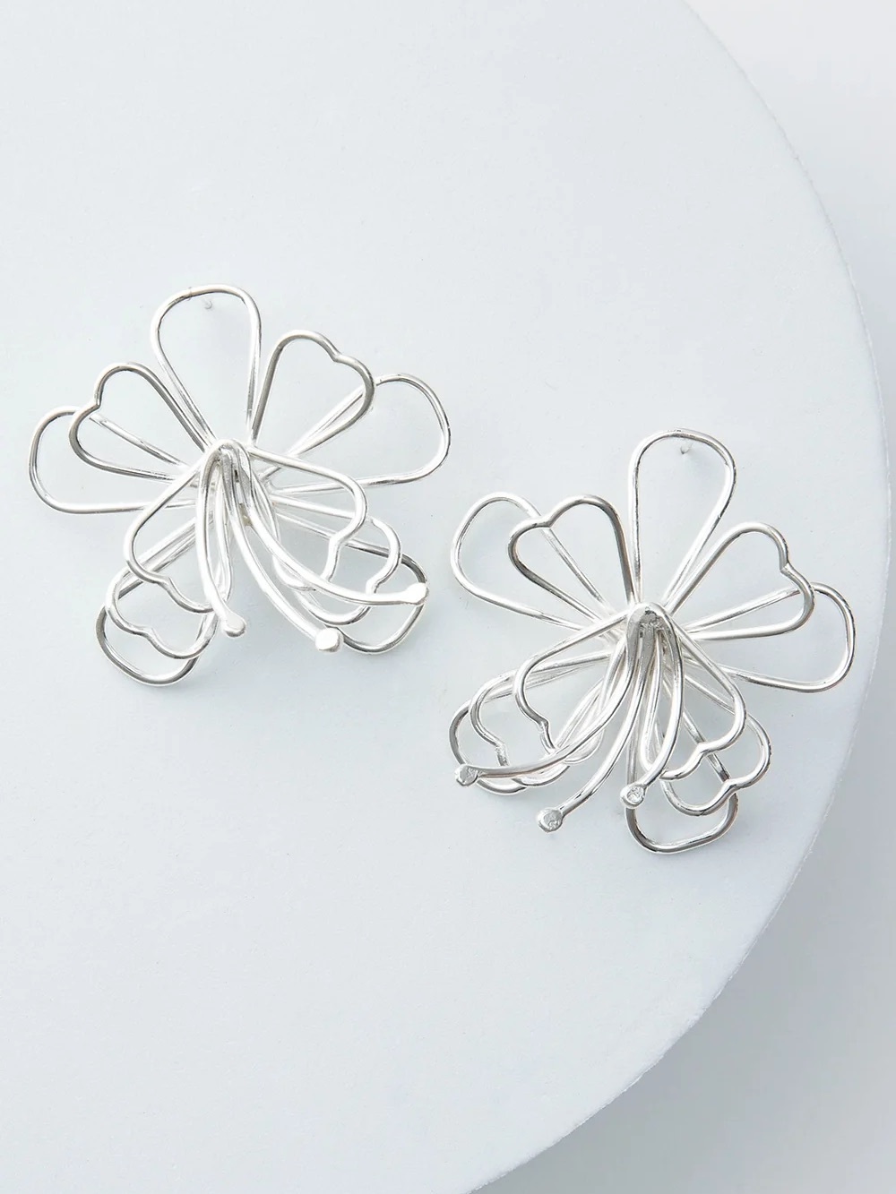 Noonday Collection Silver Floral Wire Earrings